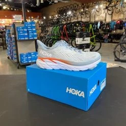 Women's Hoka CLIFTON 8 BLUE FOG/ PLEIN AIR WIDE 2022 | Running